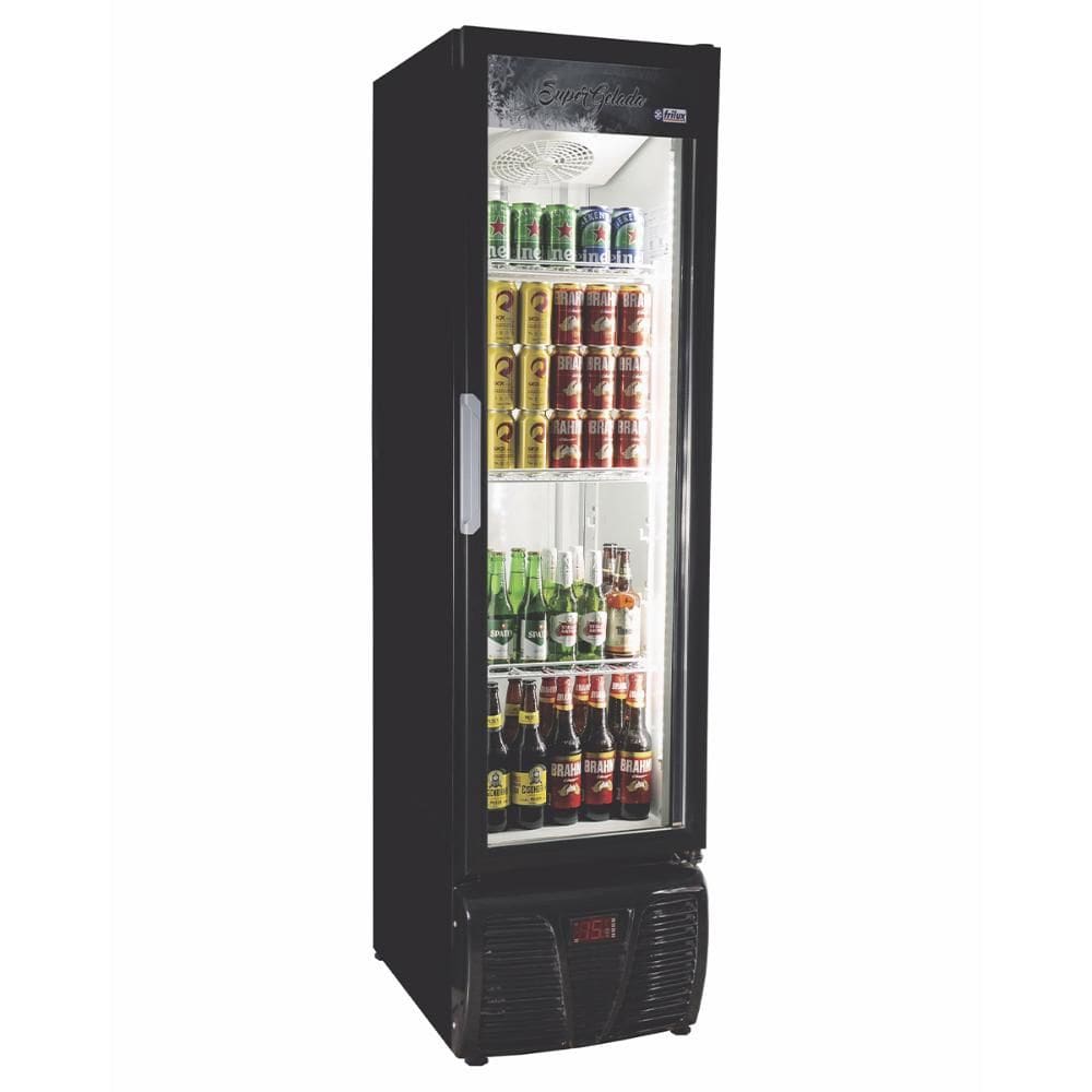 Cervejeira Vertical Frilux 300 Litros Preto Porta de Vidro Aquecido 127V RF-015