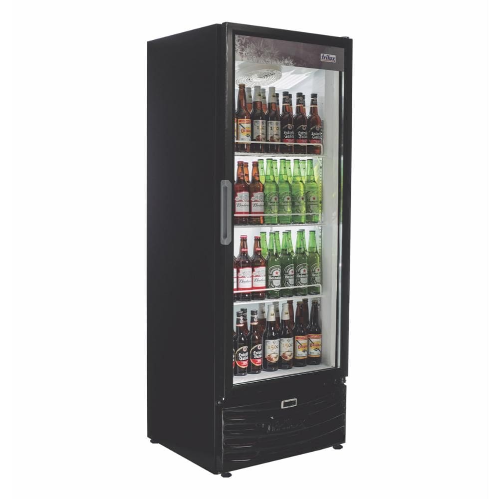 Cervejeira Vertical Frilux 410 Litros Preto Porta de Vidro Aquecido 127V RF-013