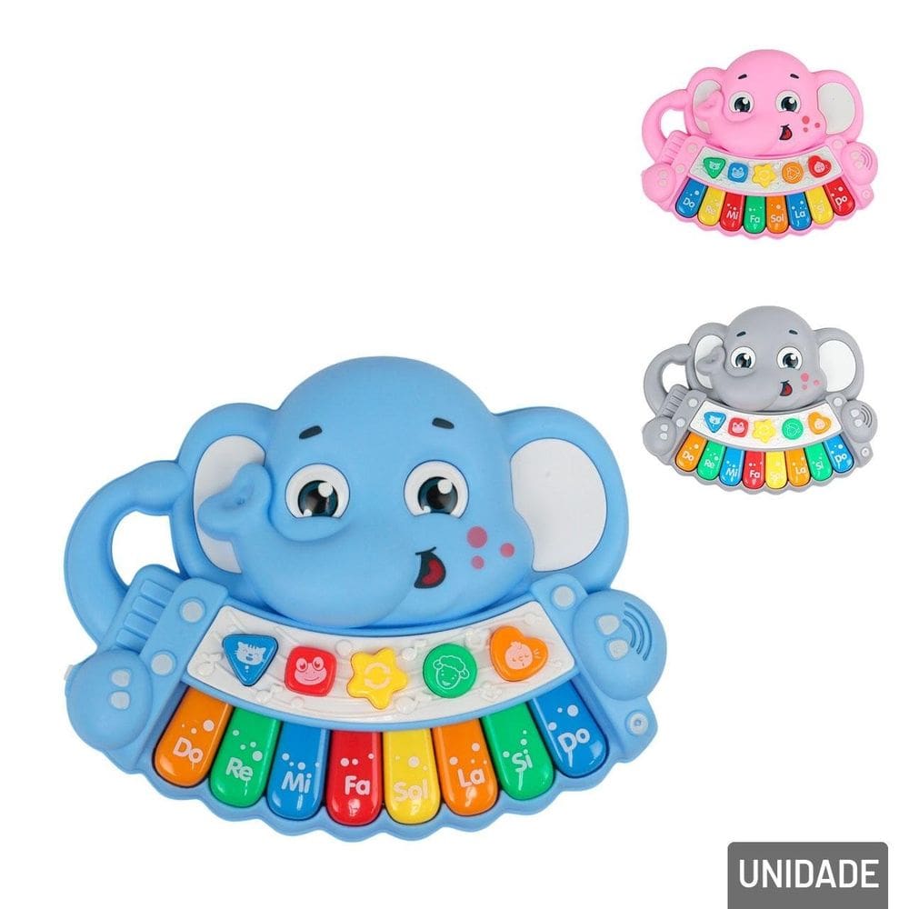 Teclado Musical Infantil Elefante Color - Tudo em Caixa