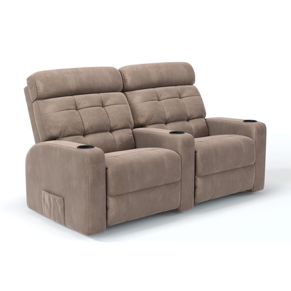 Sofá 2 Lugares Reclinável Elétrico Em Tecido Suede Linha Cinema