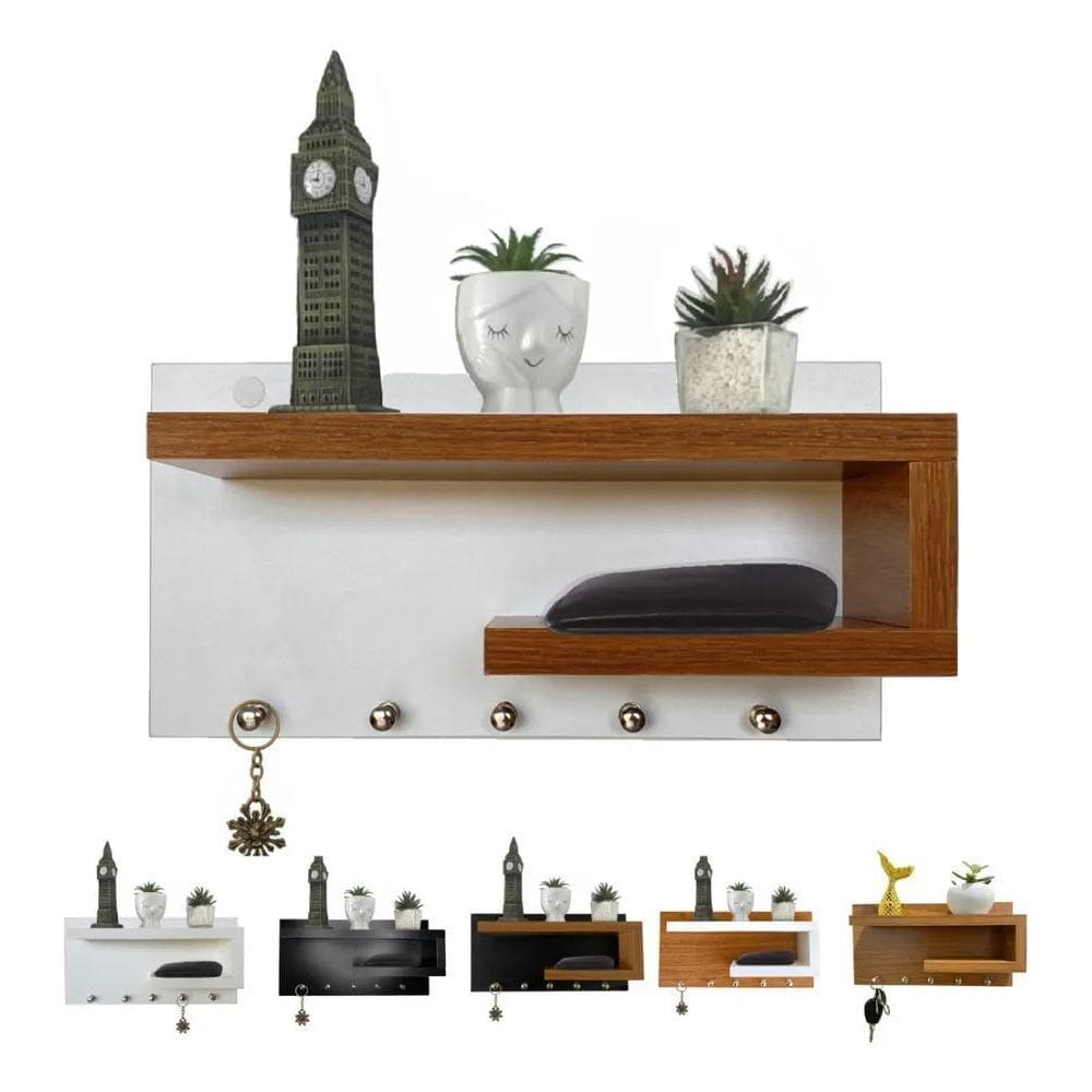 Porta Chave De Parede Organizador Com Prateleira Mdf