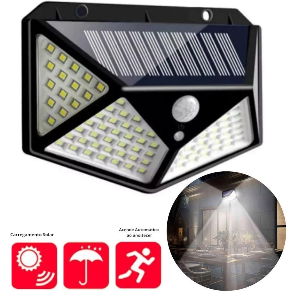Luz Solar Led Com Painel Solar
