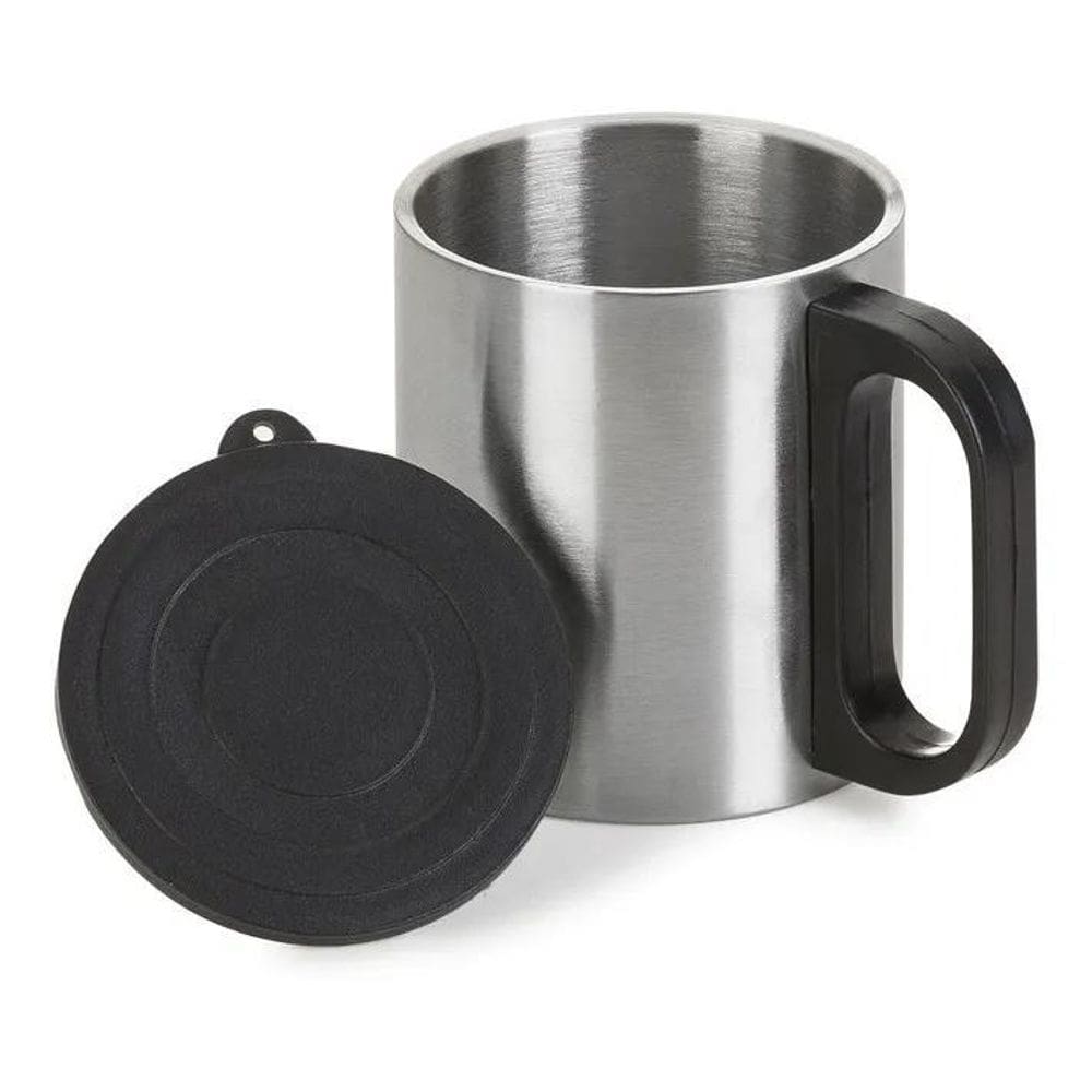 10X Mini Caneca Pequena De Inox Com Tampa De Plástico 180Ml