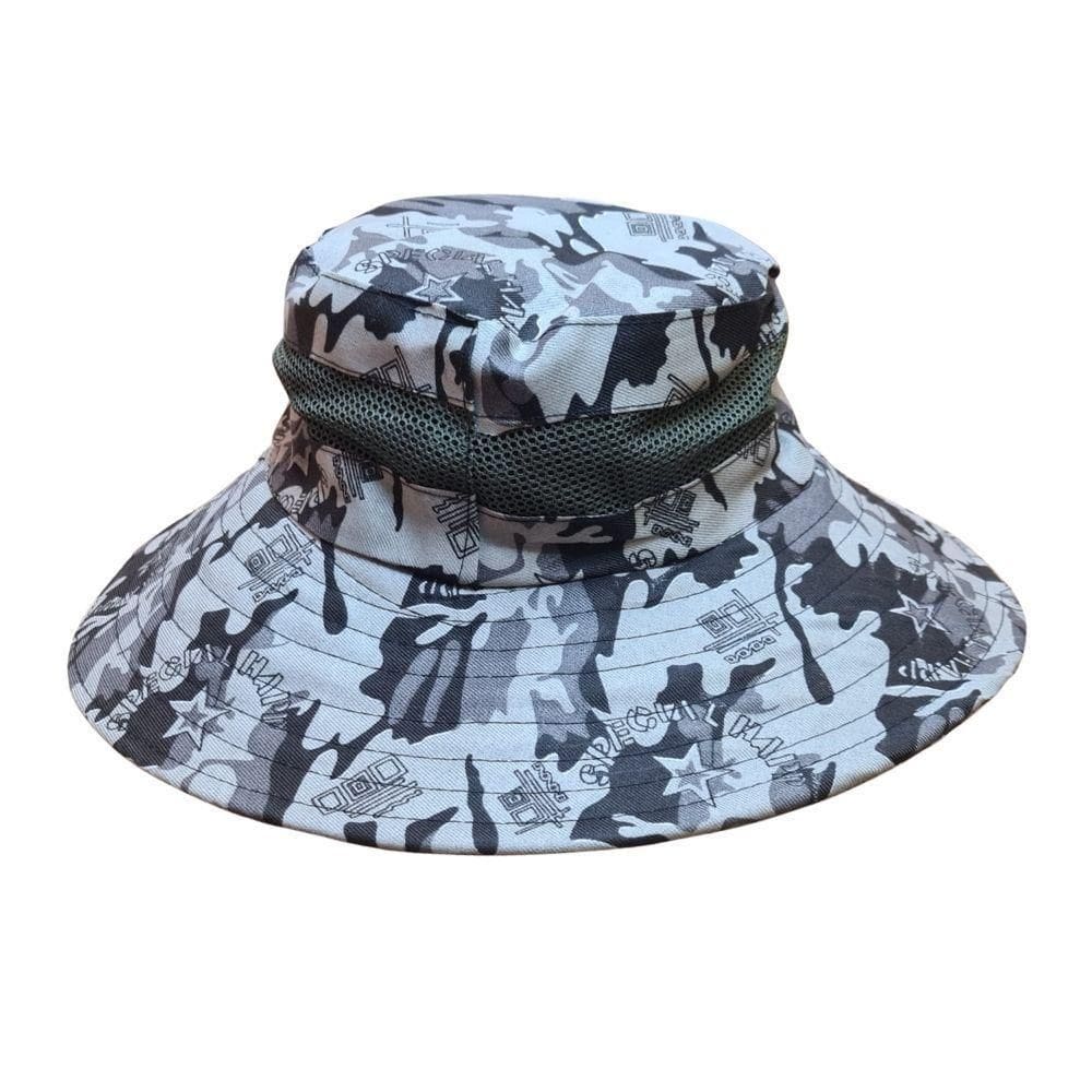 Chapéu Camuflado Australiano Canavieiro Respirável Protetor Solar Pesca Trilha Camping Verde