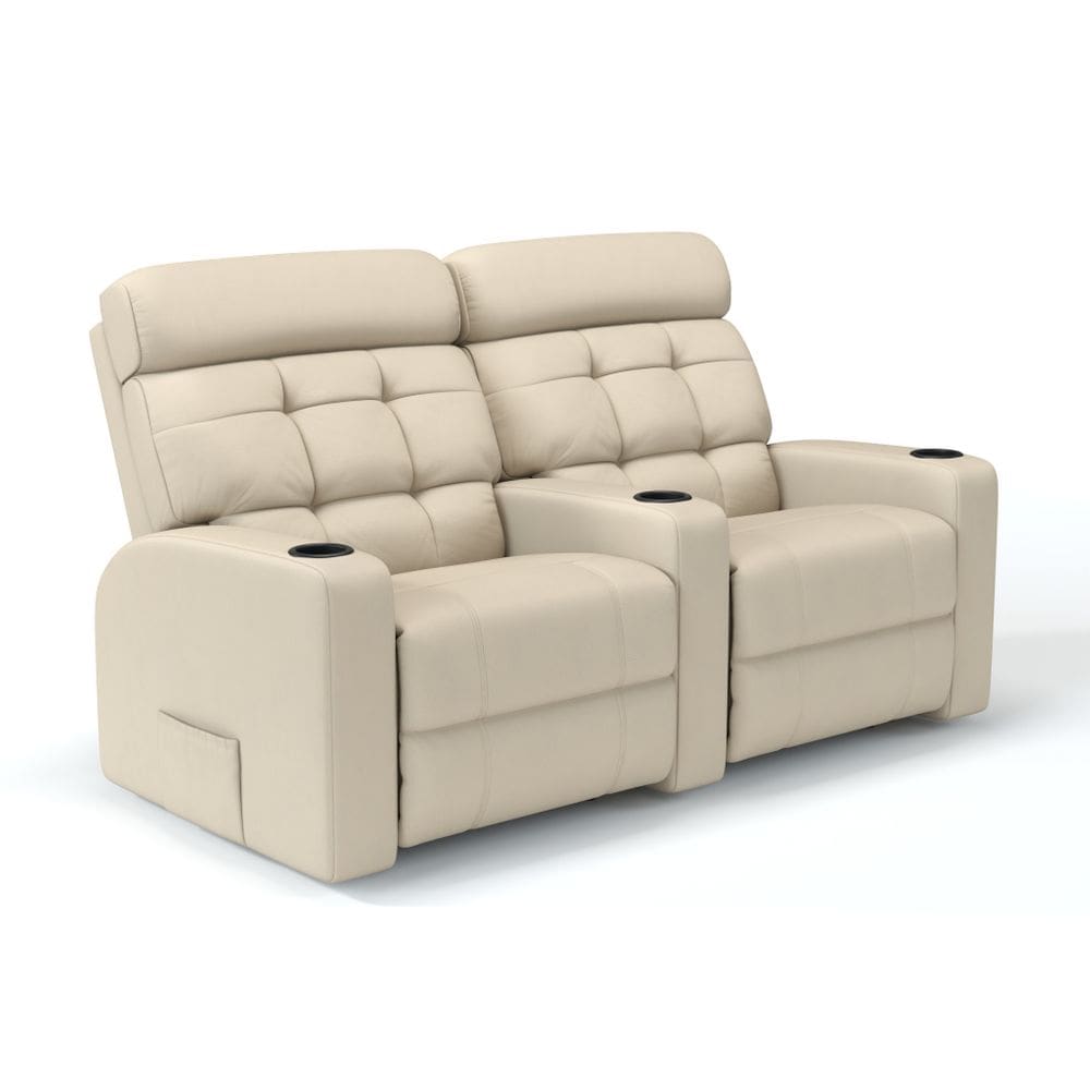 Sofá 2 Lugares Reclinável Elétrico Em Couro Bovino Cinema