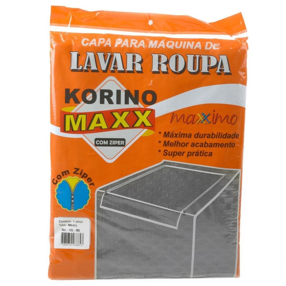 Capa Para Máquina de Lavar 98x64cm M com Zíper - Tudo em Caixa