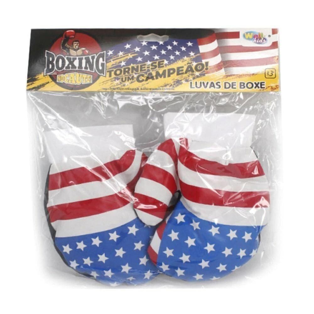 Luvas Boxe Infantil Usa 2 Peças Espuma Ajustável Proteção Mã