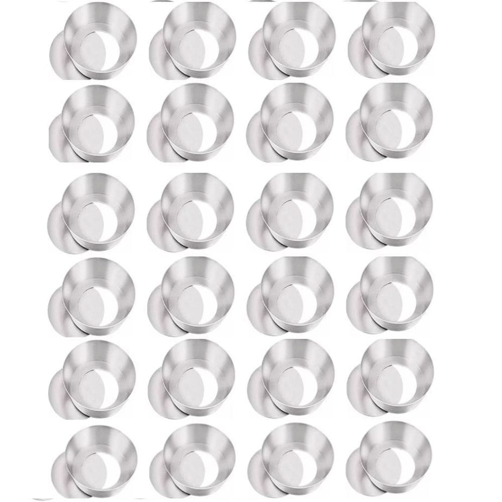 Kit 24 Formas Lisa Tortinha Torta Flanders Fundo Removível