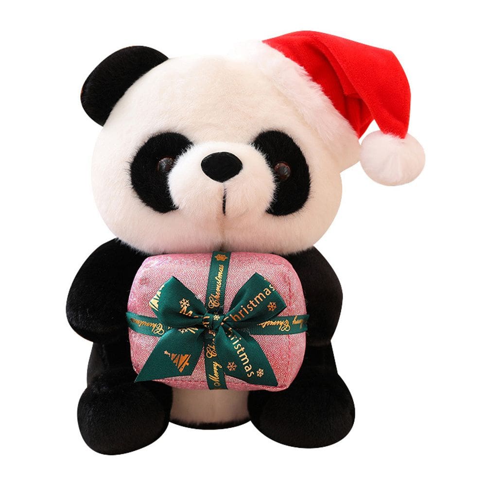 Brinquedo de pelúcia macio, boneca Panda, design de Natal, 25 cm