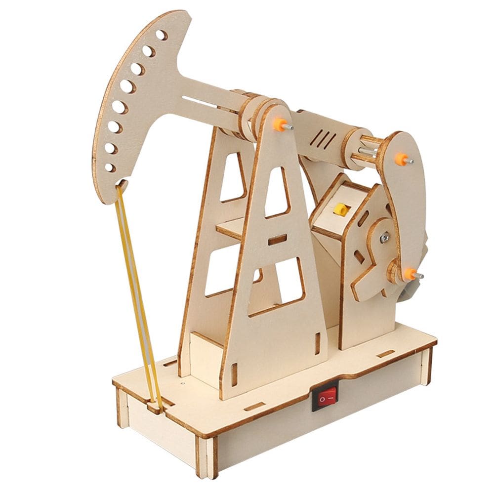 Kit científico: bomba de óleo DIY de madeira para crianças, projetos STEM