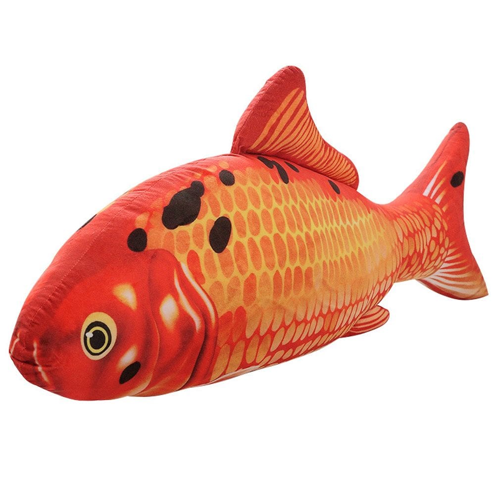 Boneca de brinquedo de pelúcia realista dourada Koi Fish 25 cm de pelúcia macia