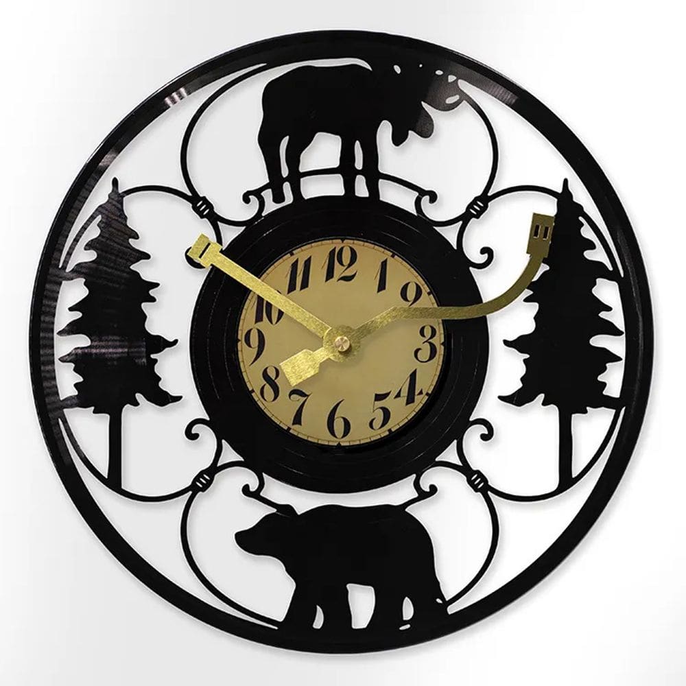 Relógio de parede Creative Bear & Moose Forest Design 30cm