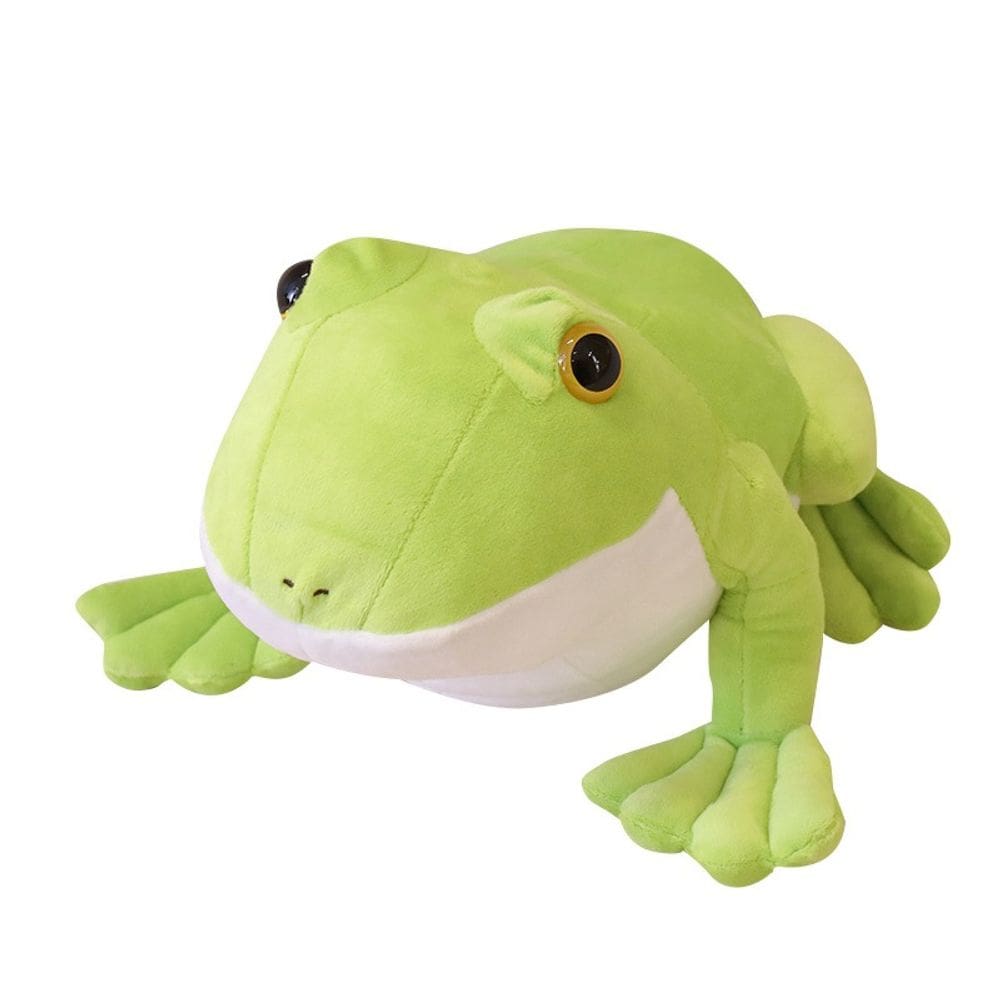 Boneca de brinquedo de pelúcia Jumping Frog, fofa com olhos realistas de 32 cm