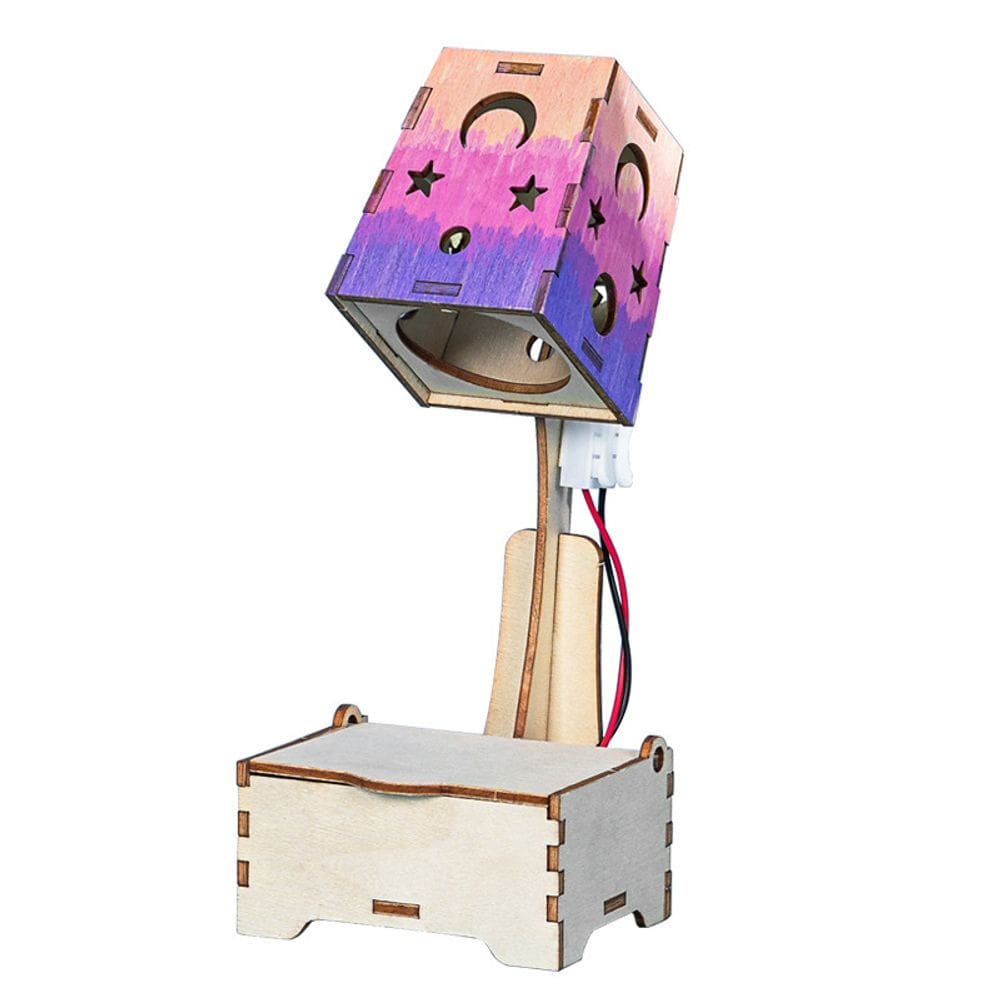 Kit de experimentos científicos STEM para crianças com abajur de madeira