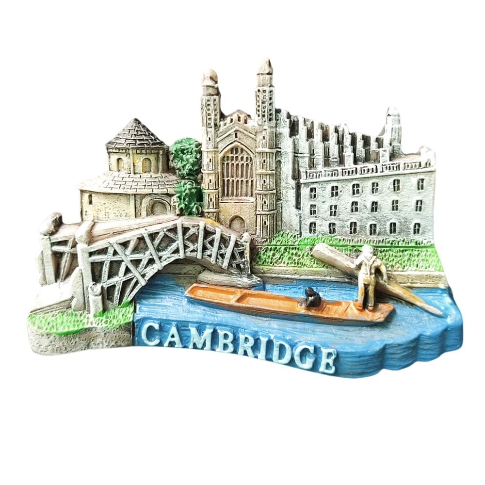 Ímã de geladeira em resina 3D da Universidade do Reino Unido pintada à mão Cambridge