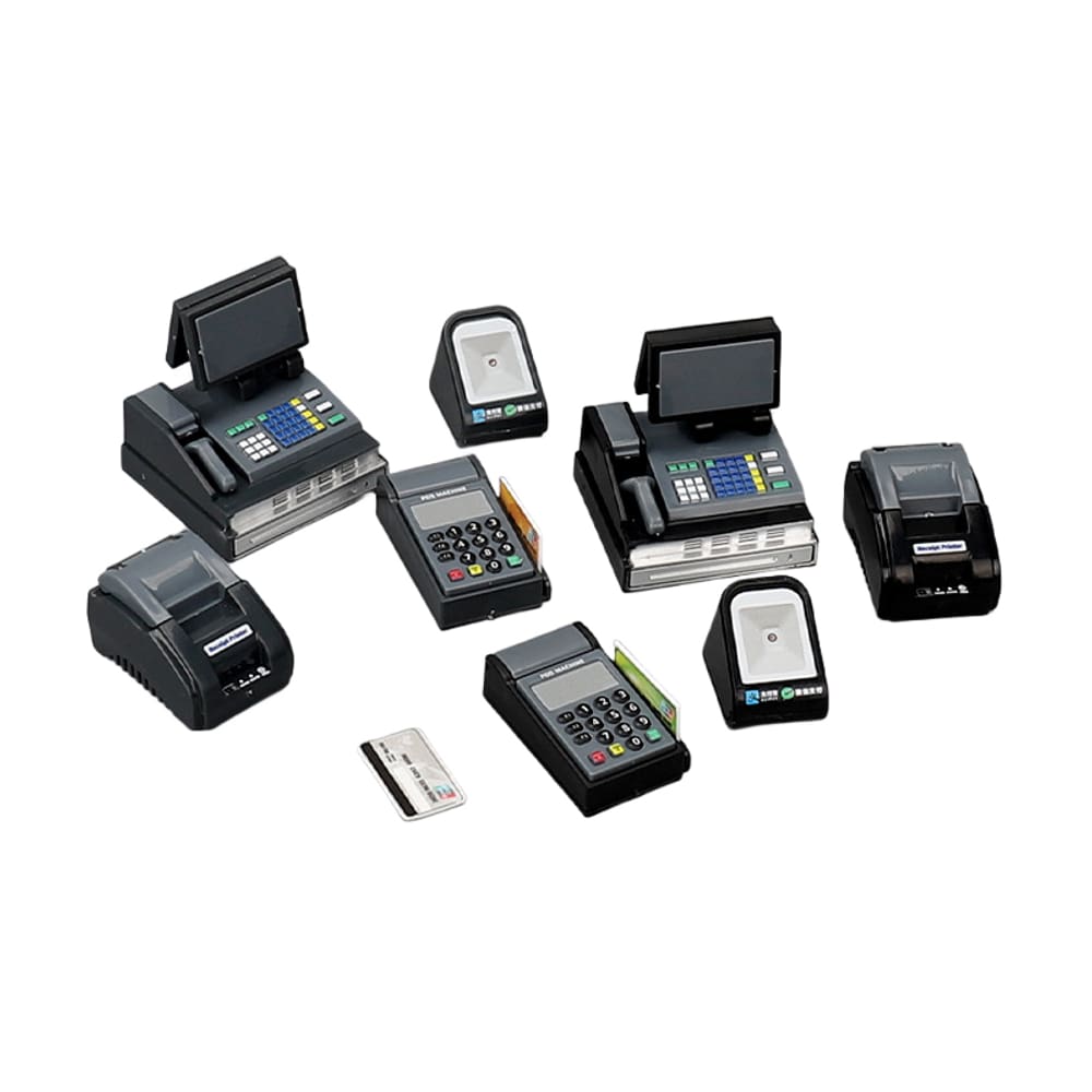 Caixa registradora de supermercado em miniatura Dollhouse Furniture x8