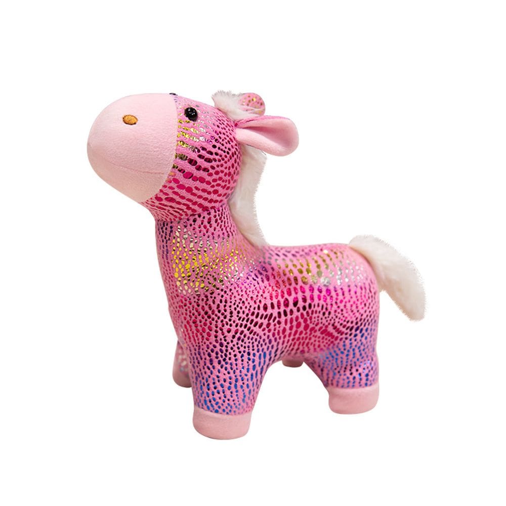 Boneca de brinquedo de pelúcia, pônei colorido, cavalo de pelúcia macio