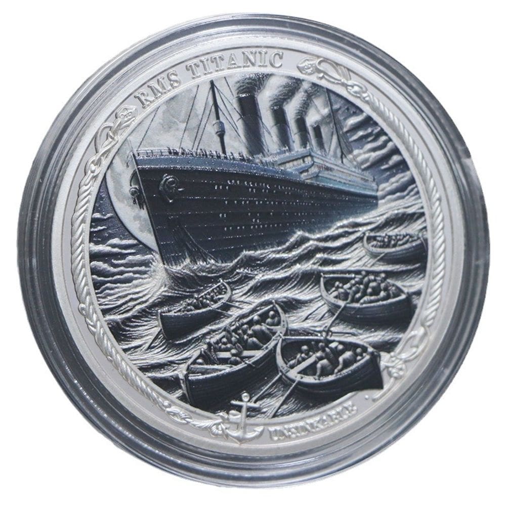 Moeda comemorativa Titanic RMS Titanic Lifeboat Scene Iron