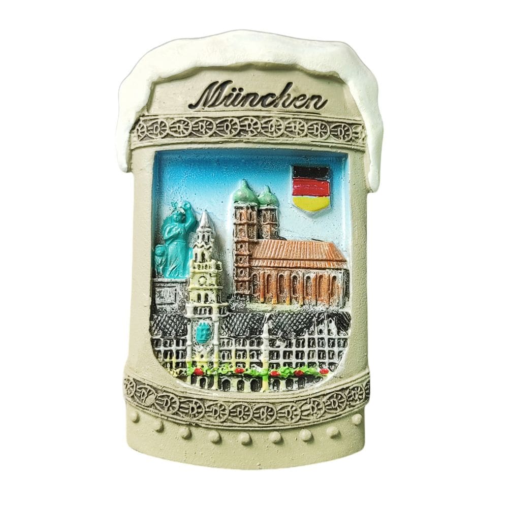 Ímã de geladeira Munique Alemanha Resina 3D Colorful Landmark