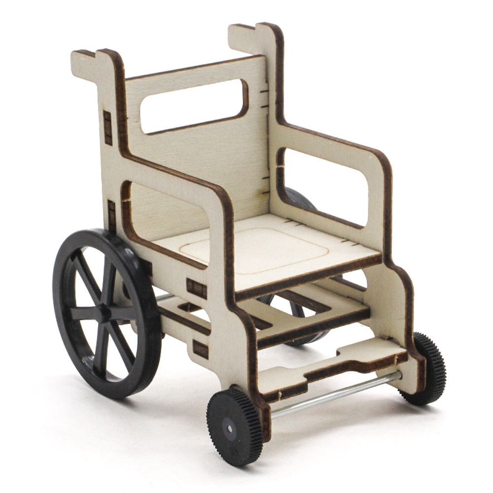 Kit de experimentos científicos para cadeira de rodas de madeira modelo STEM