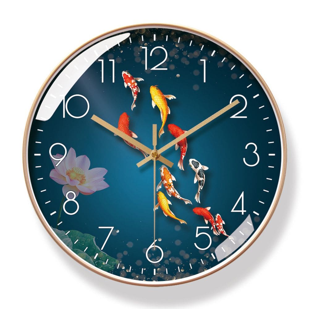 Relógio de parede Fish Design Silent Non-Ticking 30x30cm