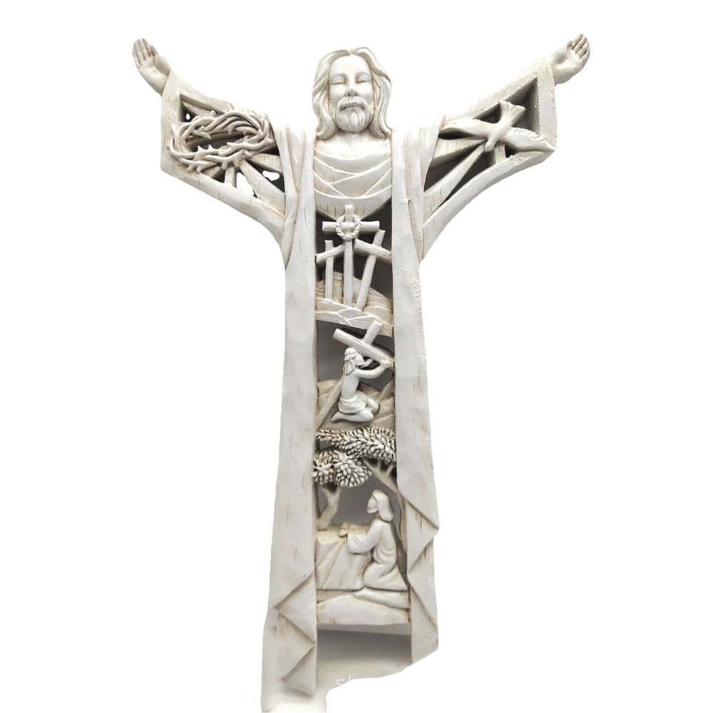 Estatueta religiosa de resina Jesus Resurrection 20cm