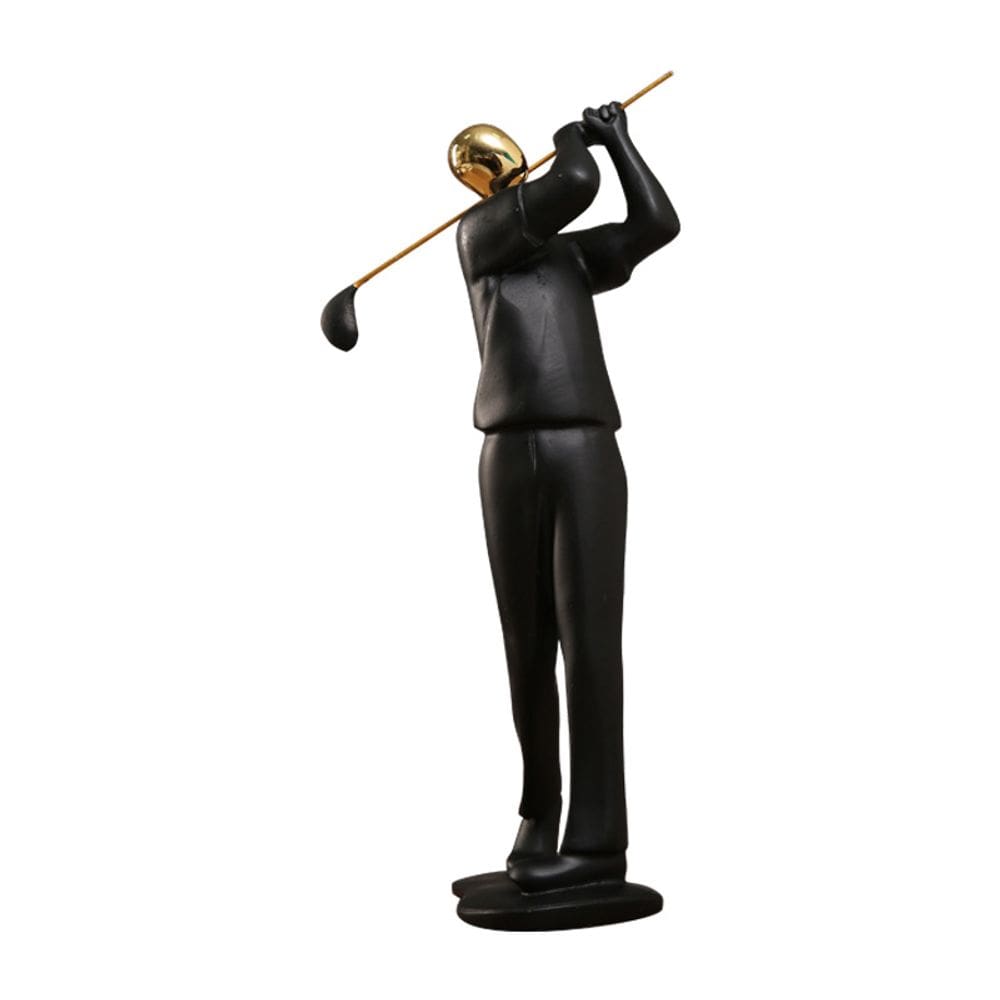Escultura: figura de jogador de golfe moderno, resina, 28 cm