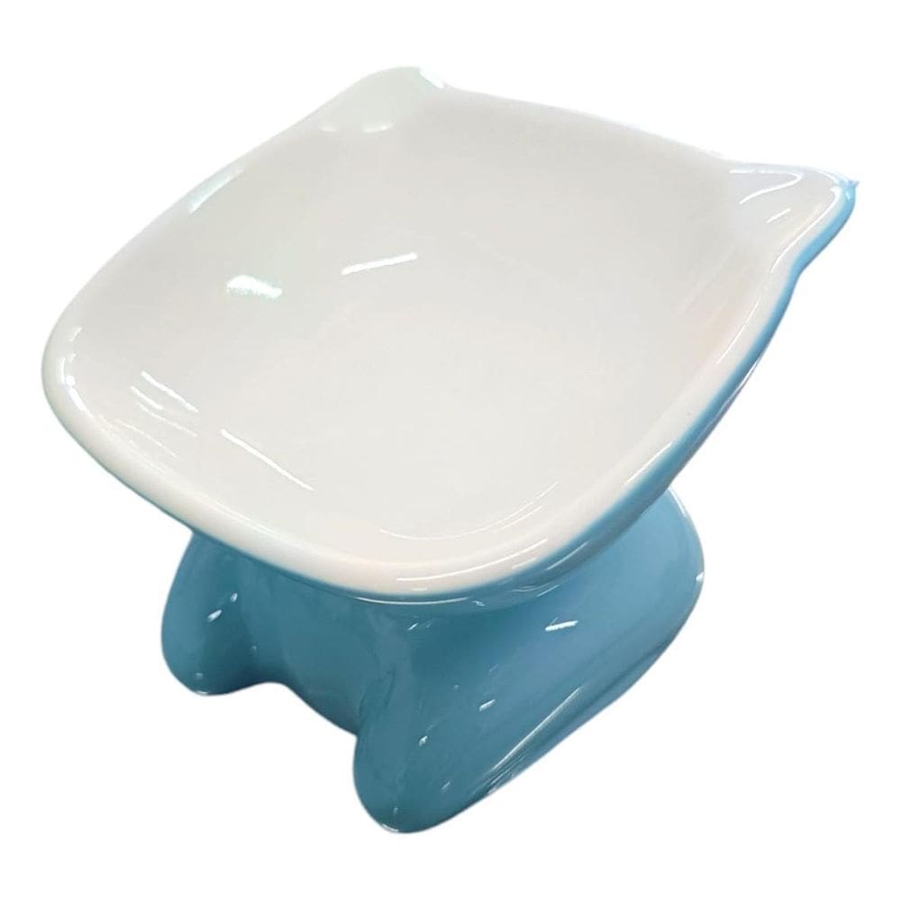 Comedouro Ergonômico Elevado De Cerâmica Para Gatos Pet