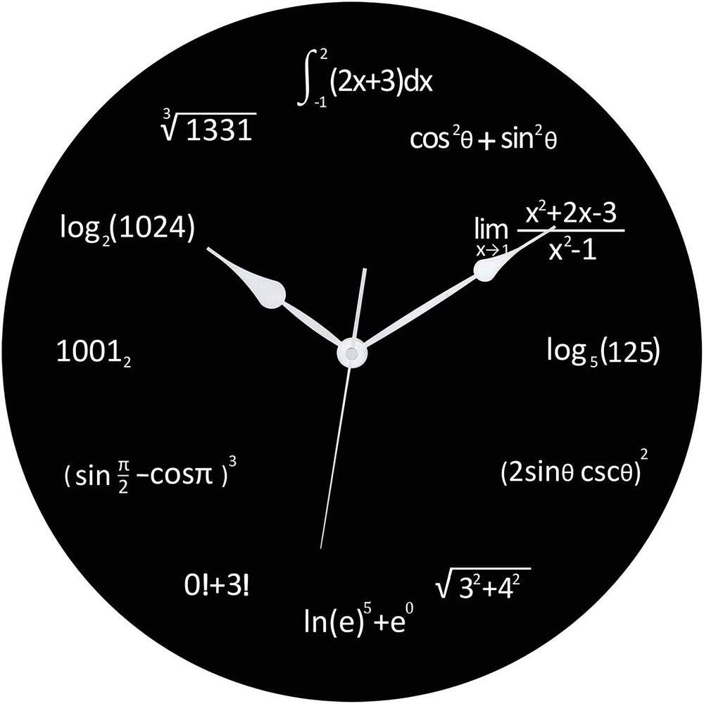 Relógio de parede Mathematical Formula Non-Ticking Silent 30cm