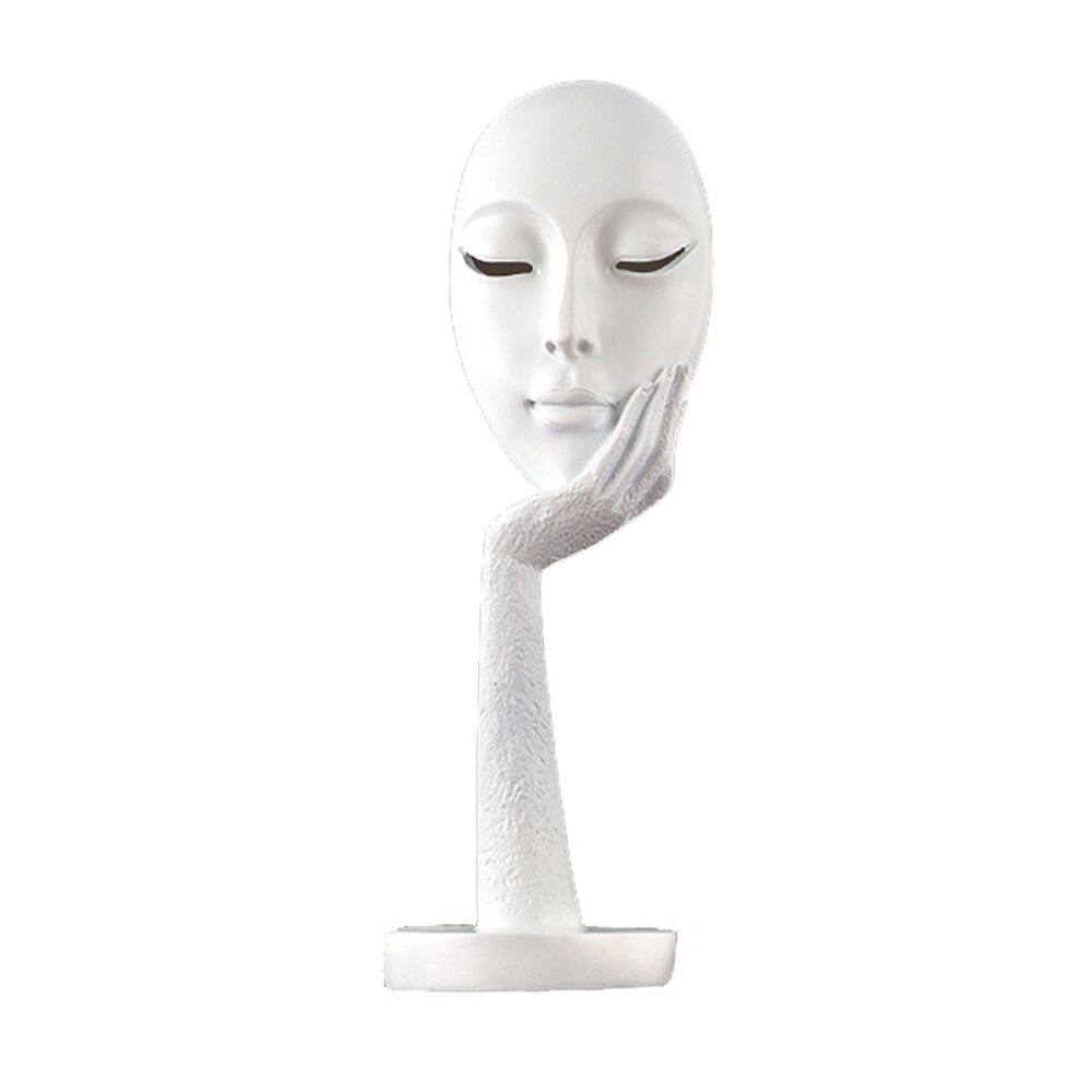 Resina branca moderna Sculpture Thinker 38cm
