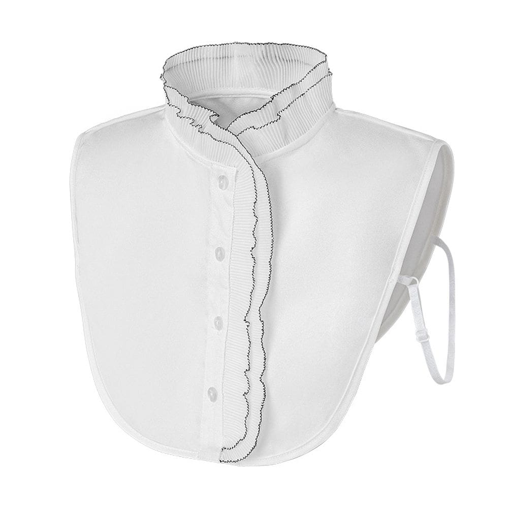 Colarinho falso, coleiras removíveis, plissado branco, babado para mulheres