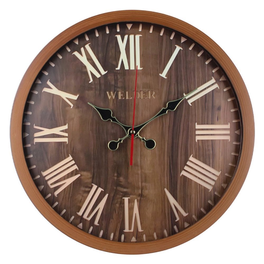 Relógio de parede Creative Wood Grain 40 cm Non-Ticking Silent