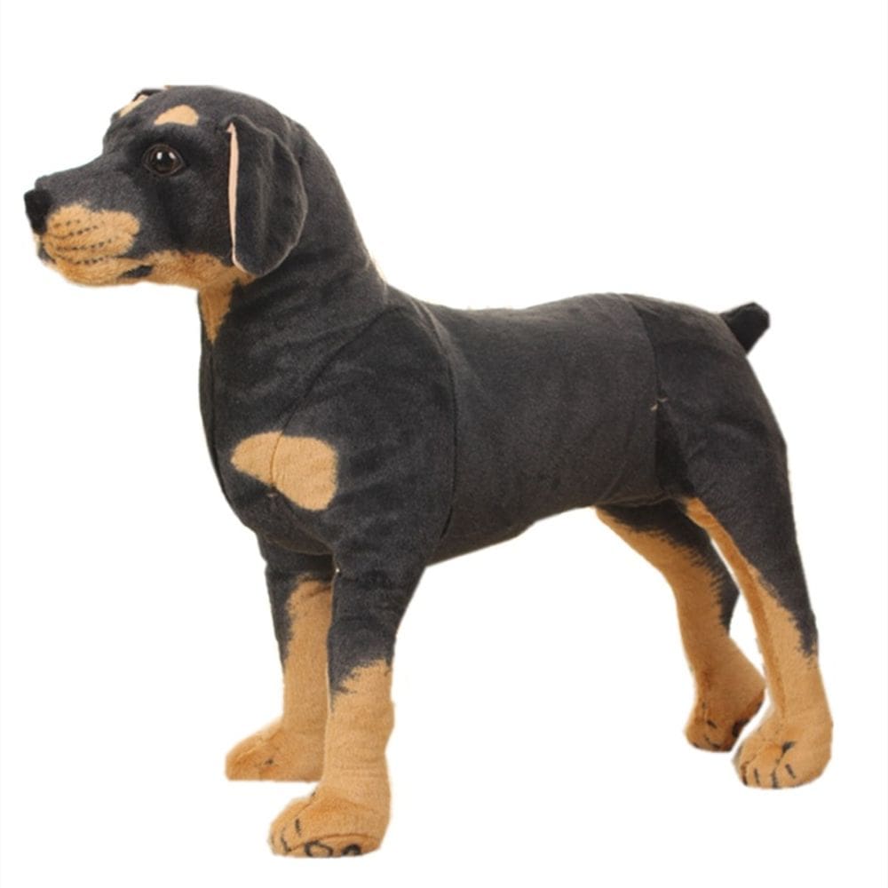 Brinquedo de pelúcia Realistic Doberman Dog Design 35 cm para crianças e animais de estimação