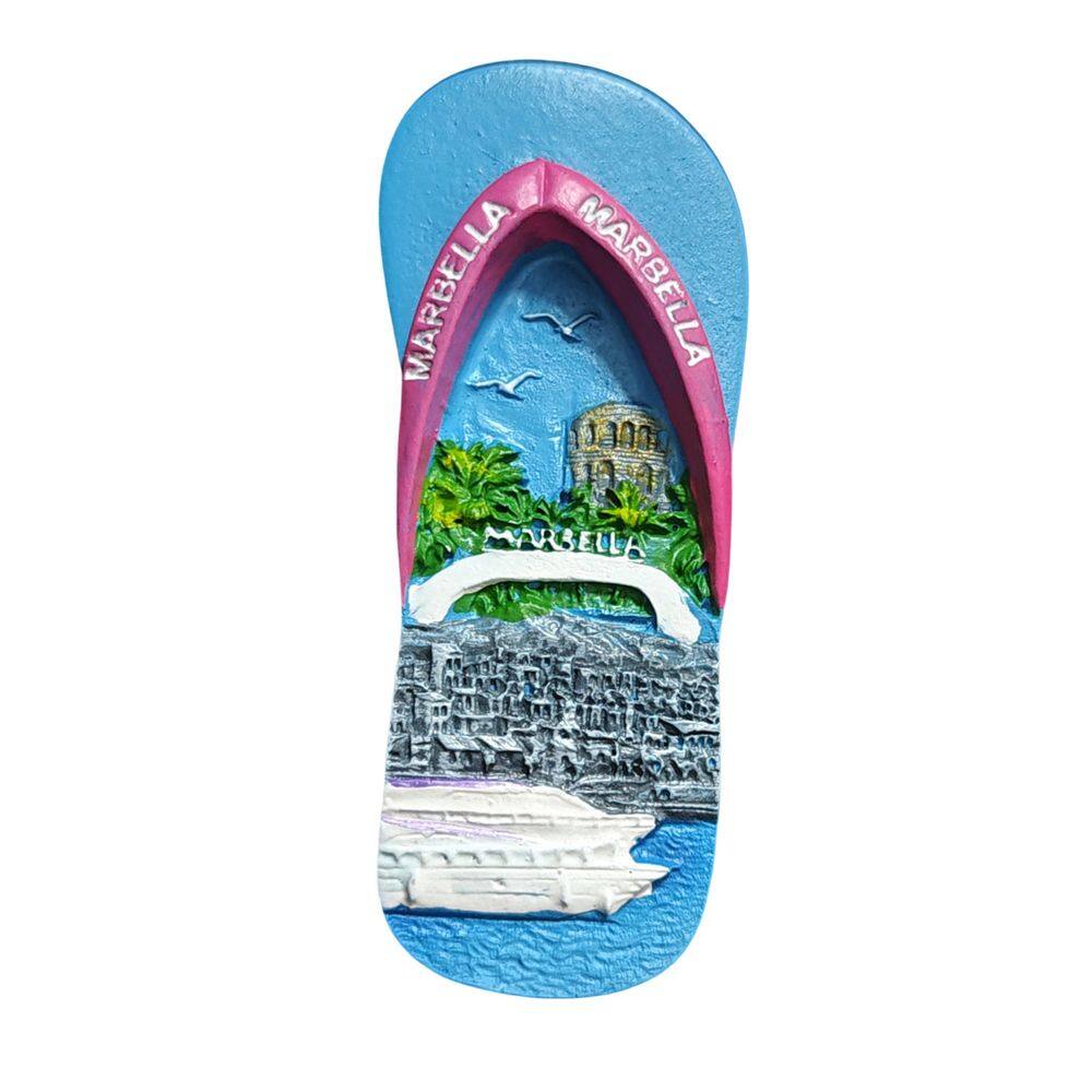 Design de flip-flop de resina 3D Marbella com ímã de geladeira