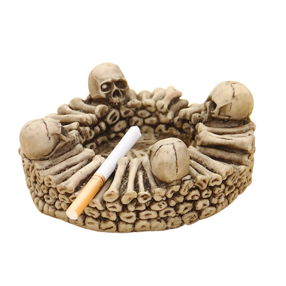 Ashtray Skull Bone Resin Smoking para fumantes 15x15x6cm 300g