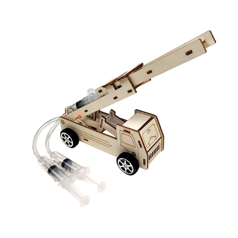 Experimentos científicos DIY Caminhão de bombeiros hidráulico de madeira para crianças