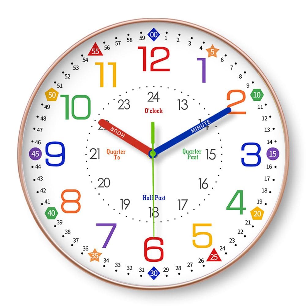 Relógio de parede Educational Learning de 12 polegadas para crianças