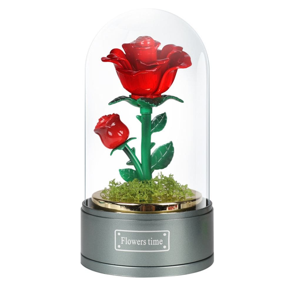 Caixa de música, cúpula giratória de PVC rosa com música para decoração de casa