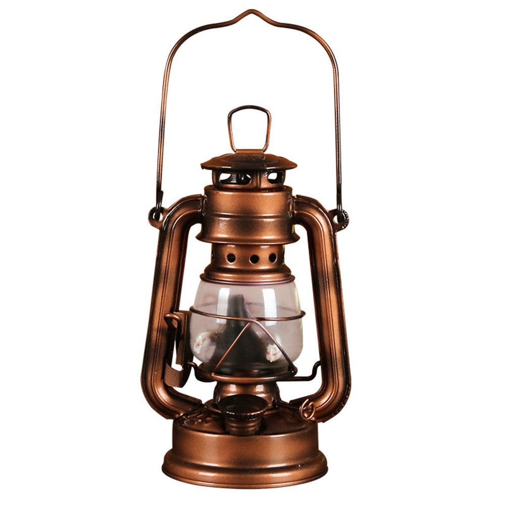 Escultura: lanterna de querosene vintage, arte em ferro, estátua de 28 cm