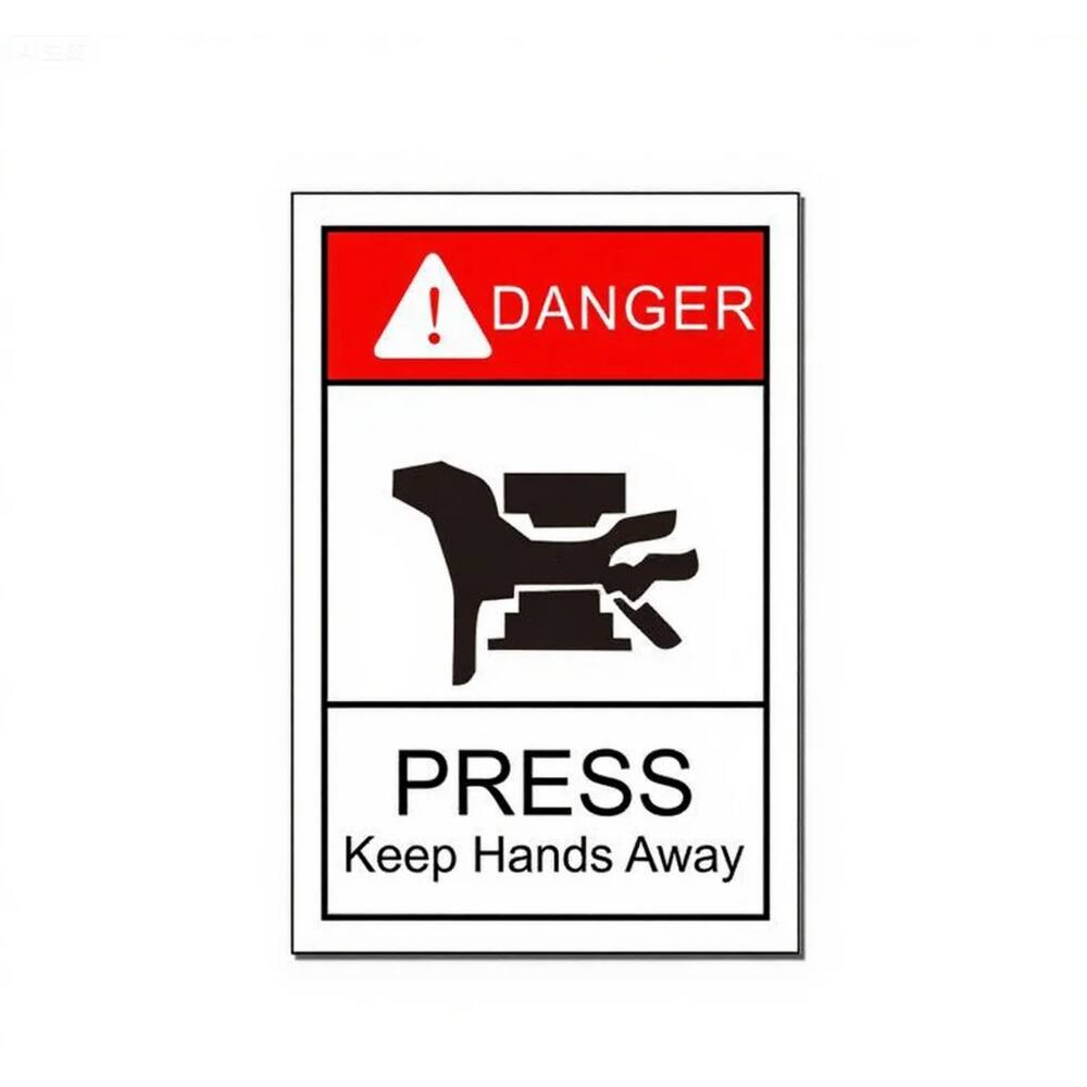 Adesivo de aviso Danger Press Hazard 15x10cm PVC