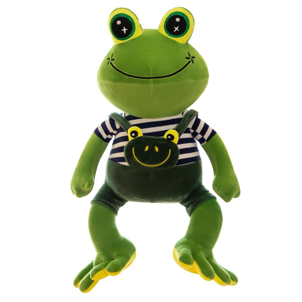 Boneca de pelúcia Cute Frog Prince com roupa listrada de 40 cm