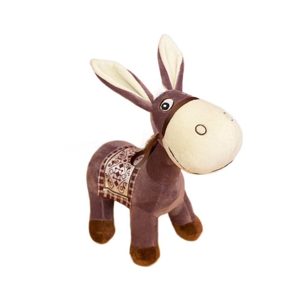 Boneca de pelúcia Donkey Toy, desenho animado de 30 cm com sela