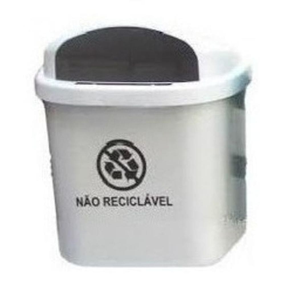 Cesto Individual Coleta Seletiva 40 L Para Poste Ou Parede