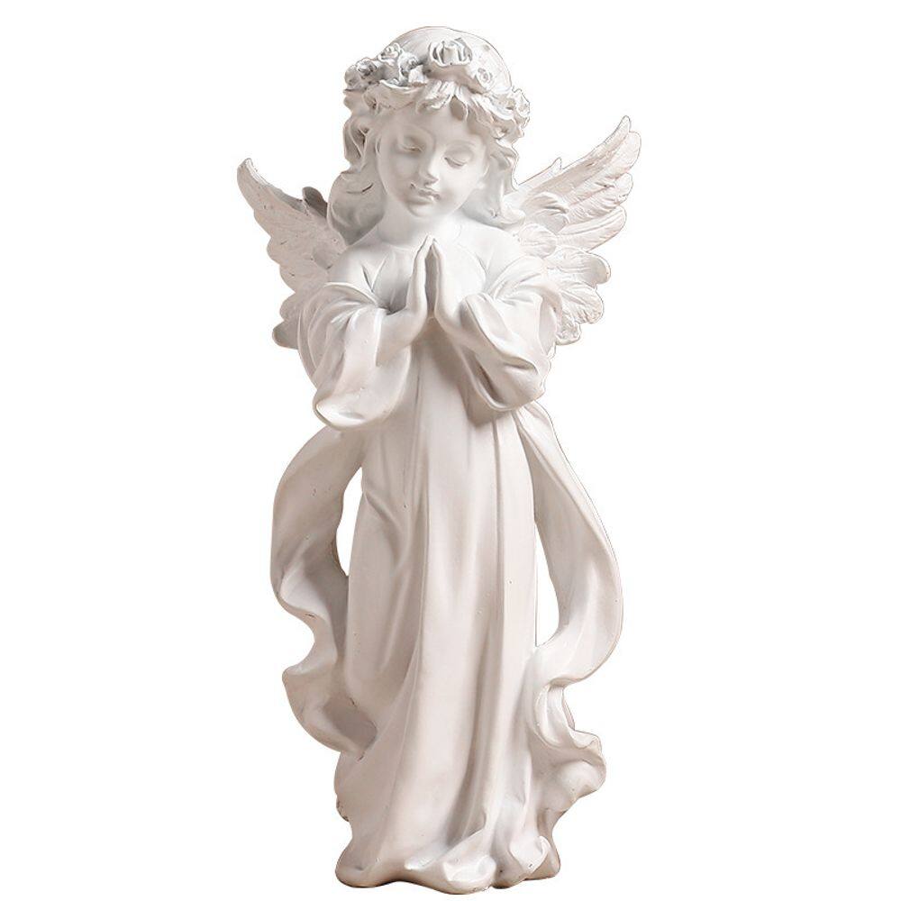 Estátua orando anjo, menina, resina, decoração de estilo nórdico de 15 cm