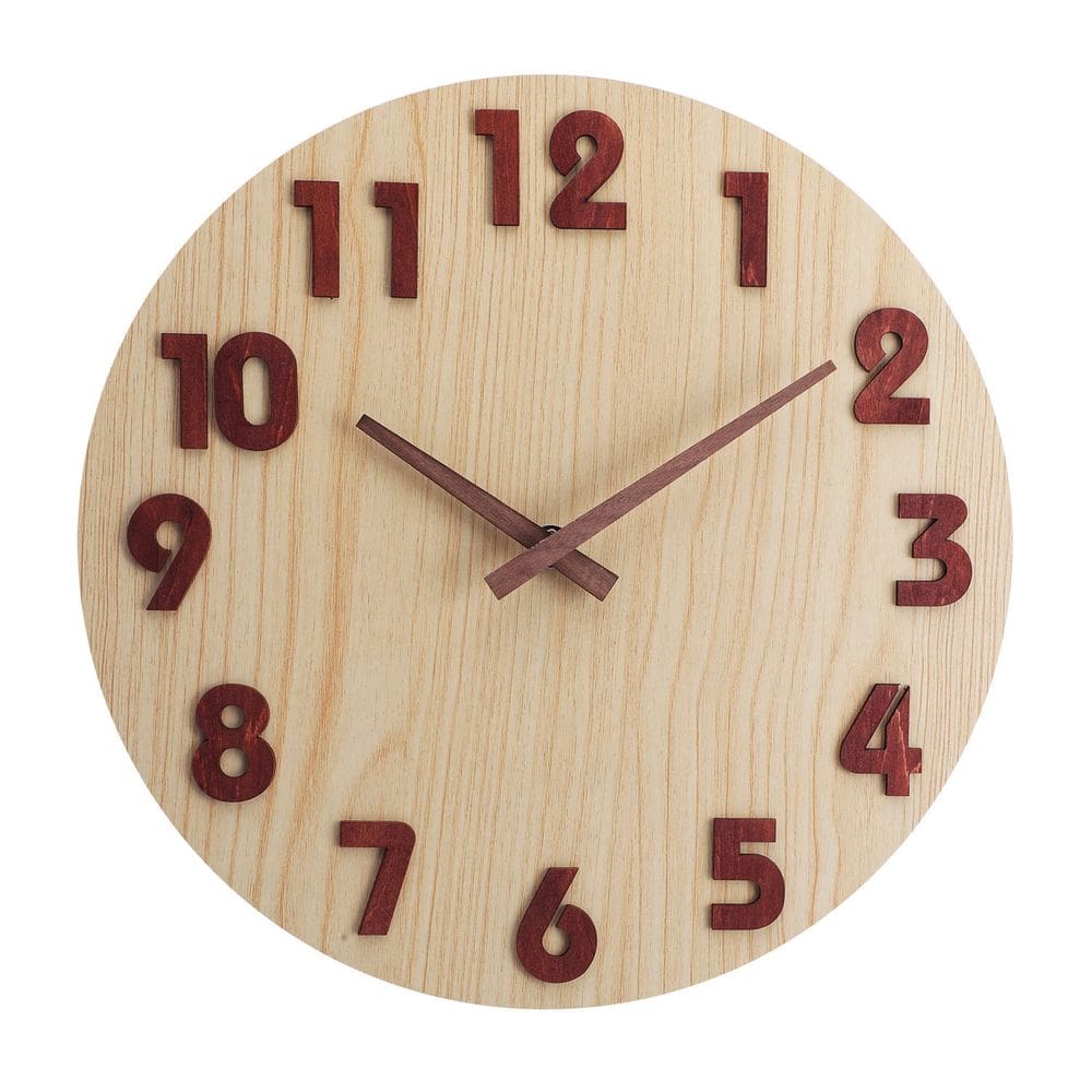 Relógio de parede Classic Wood Grain 30cm Silent Quartz