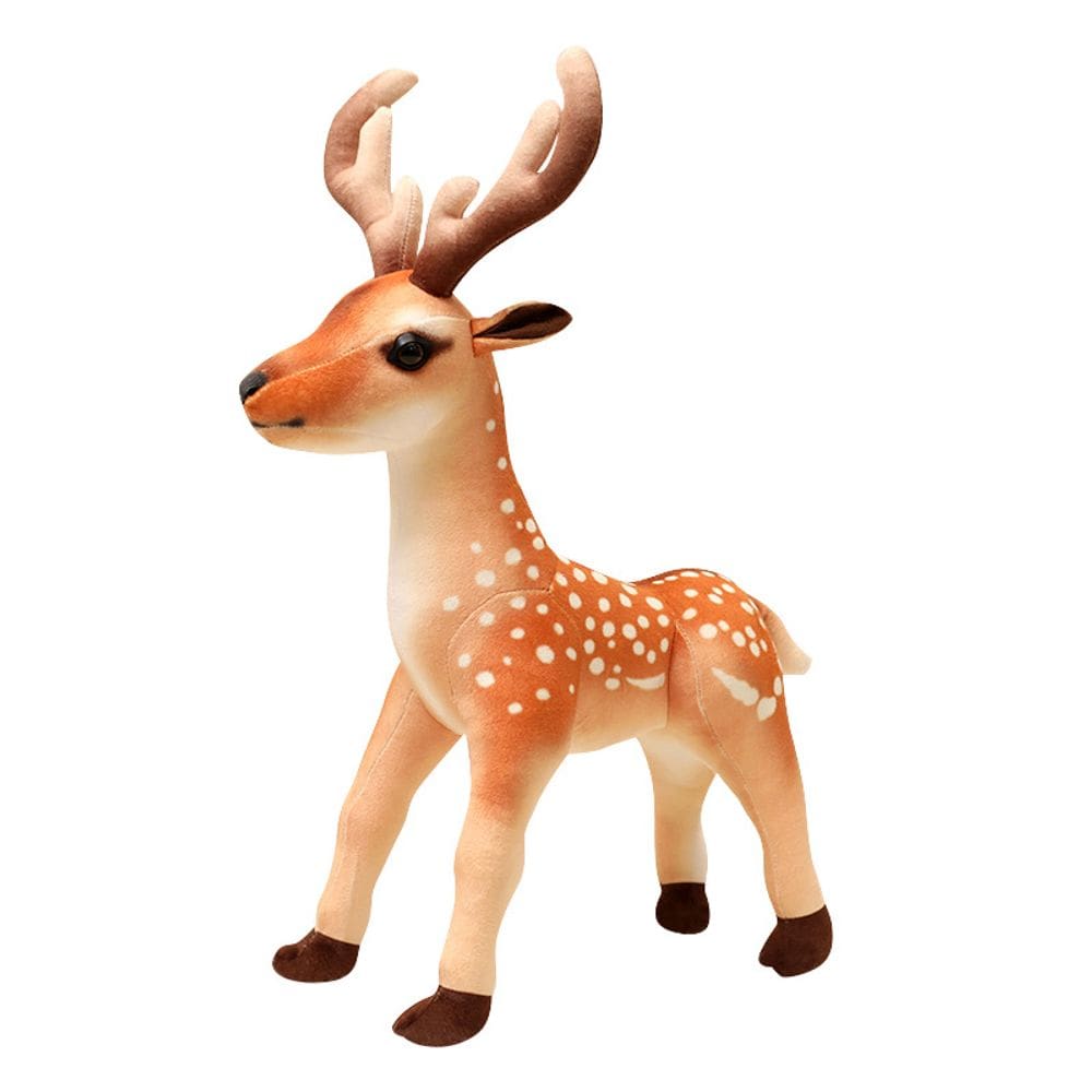 Boneca realista de pelúcia de pelúcia de veado de 35 cm para crianças