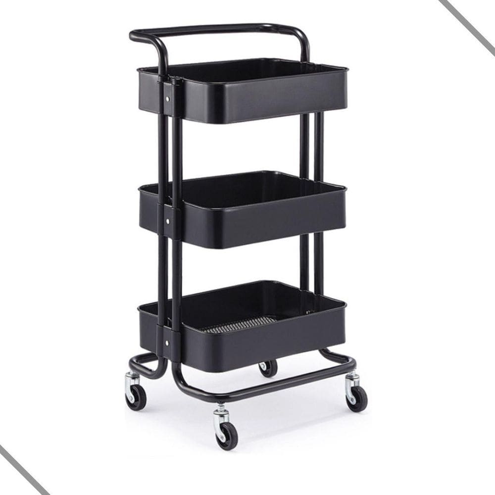Carrinho Organizador Multiuso Em Aço Com 3 Prateleiras