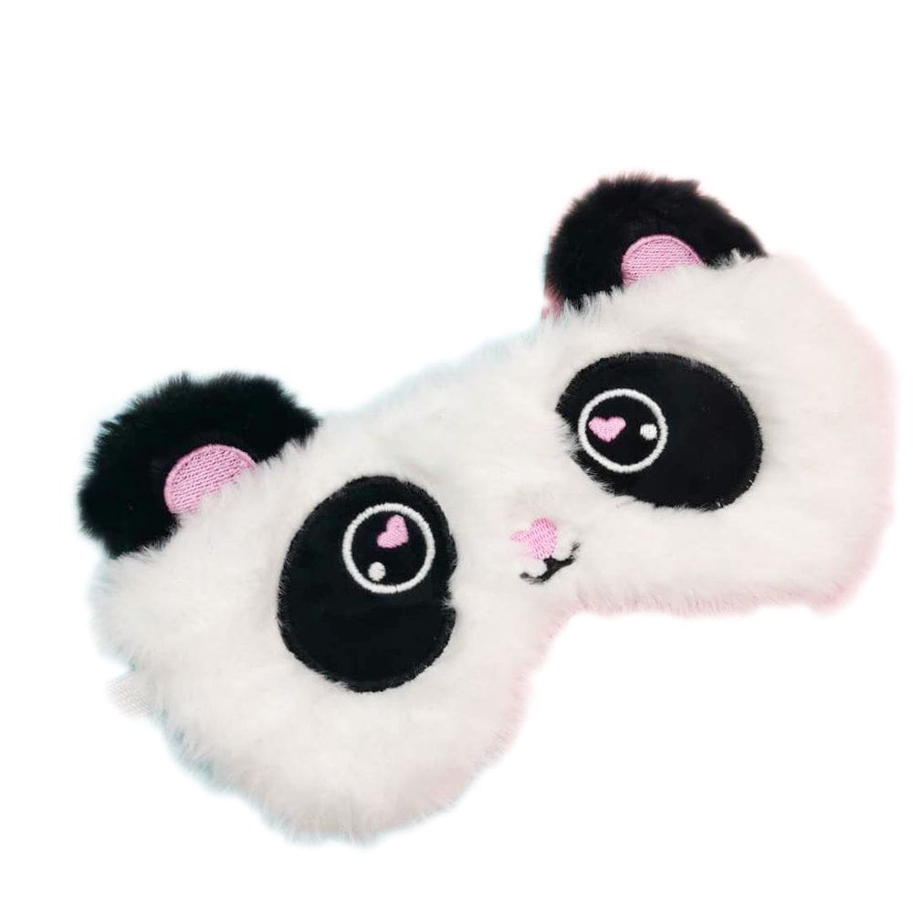 Máscara de dormir Máscara de olhos de pelúcia Cute Panda com orelhas e coração