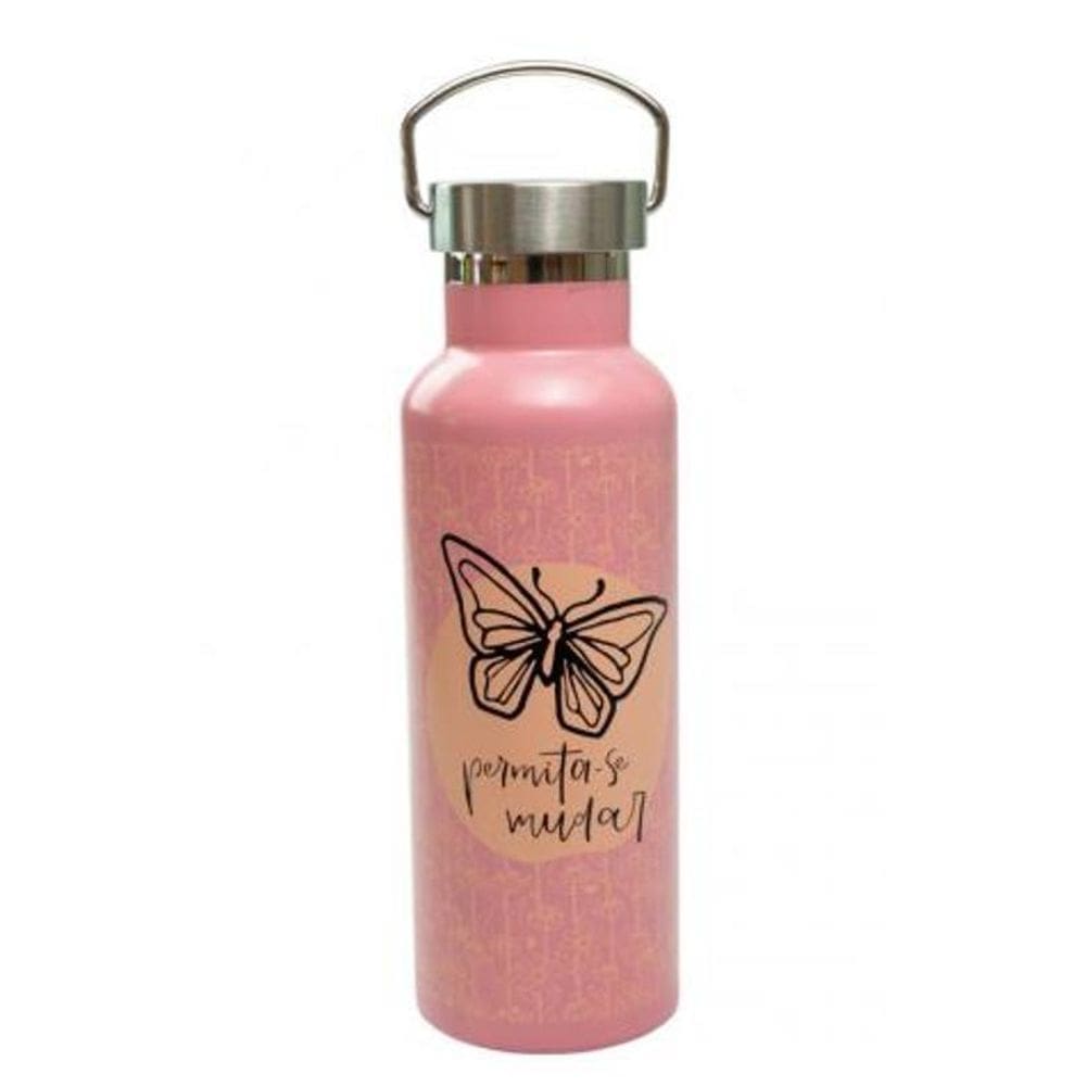 Garrafa Térmica Uatt Com Borboleta Permita-Se Voar 500Ml