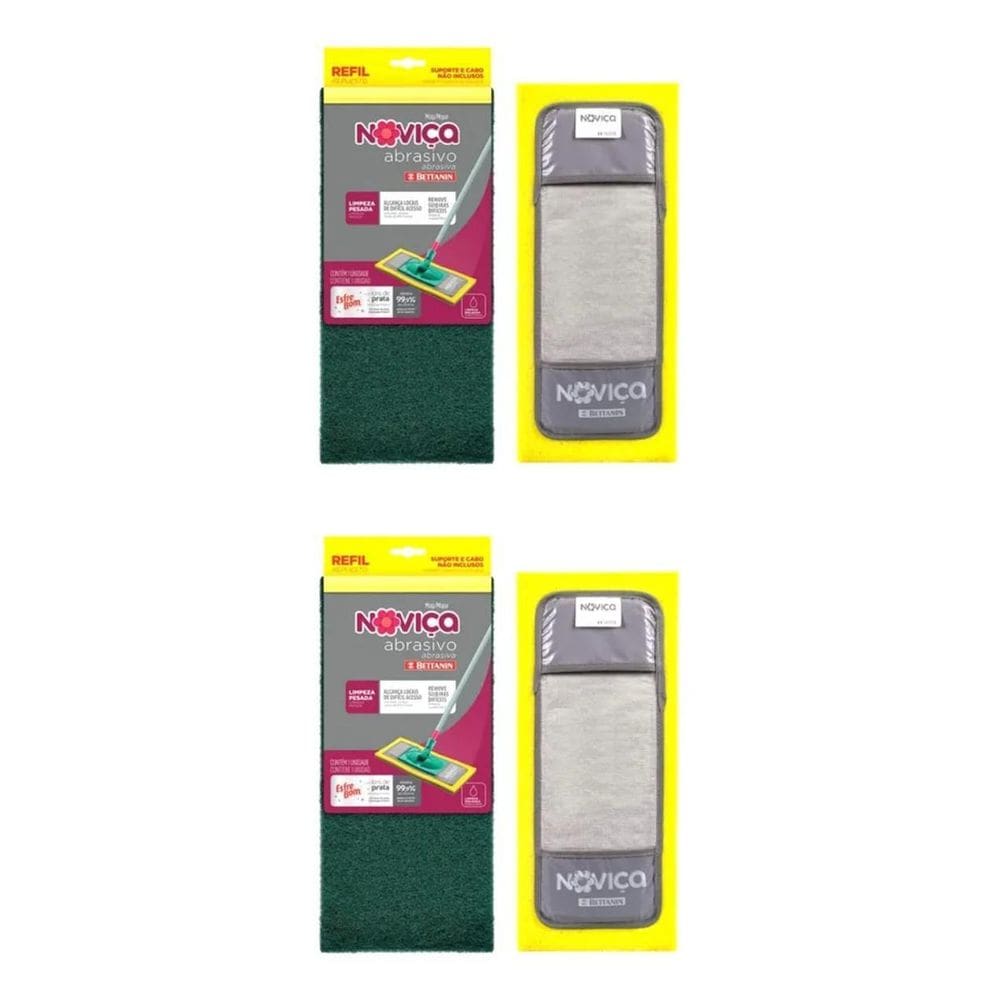 2 Unidades Refil Para Mop Abrasivo Esfrebom Noviça